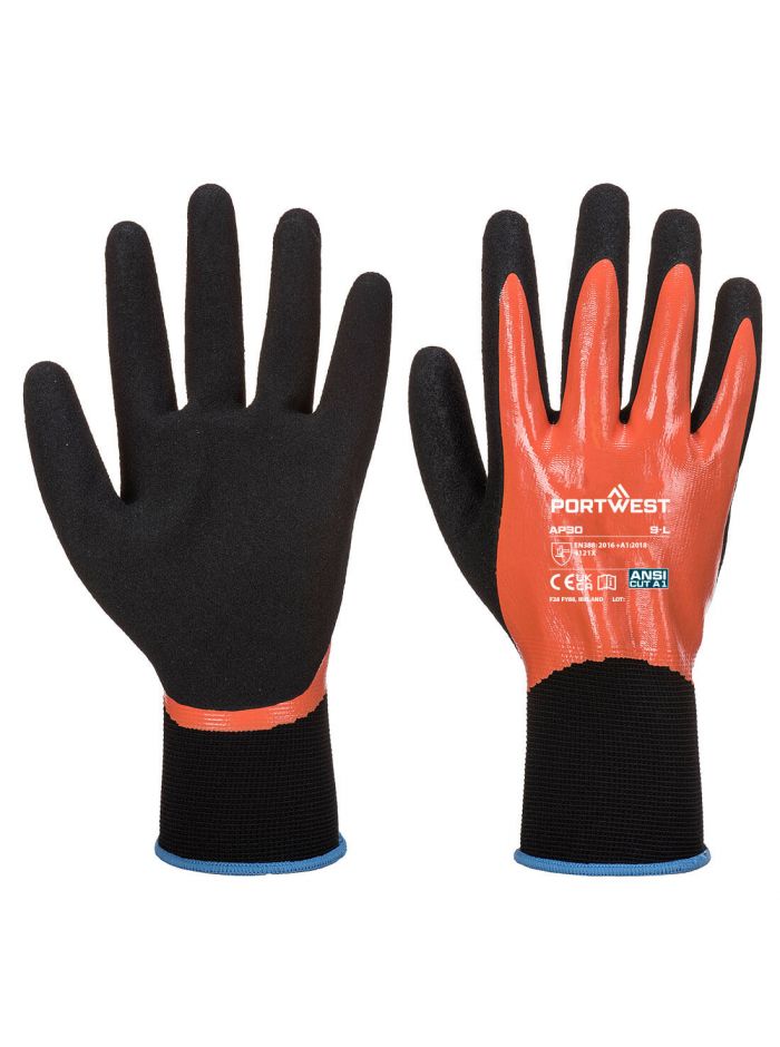 Dermi Pro Handschuh, L, R, Orange/Schwarz