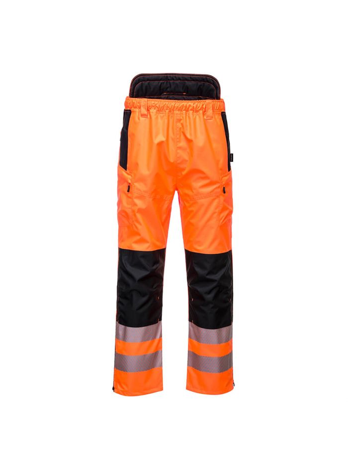 PW3 Warnschutz Regenbundhose Extreme, L, R, Orange/Schwarz