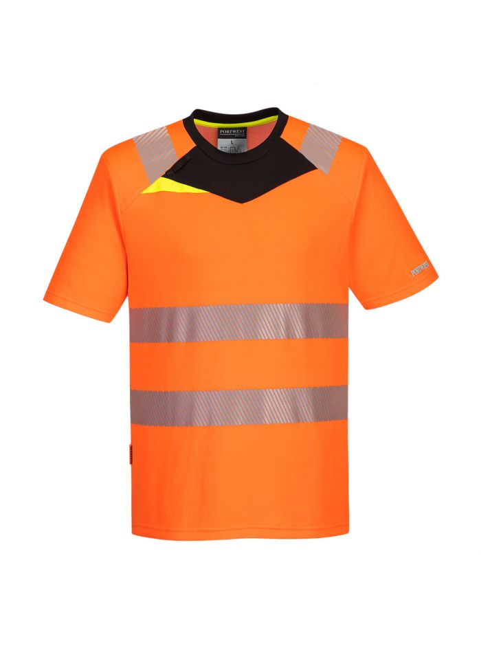 DX4 Warnschutz T-Shirt kurzarm , 4XL, R, Orange/Schwarz