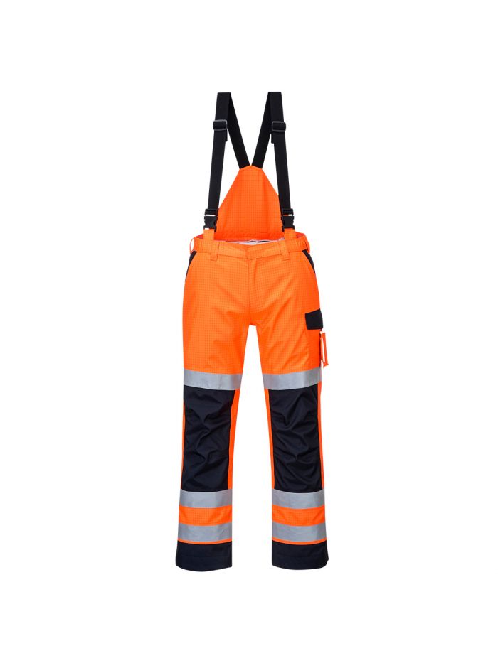 Modaflame Rain Multinorm Hose mit Lichtbogen Schutz, L, R, Orange/Marine