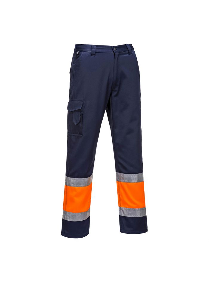 Warnschutz Kontrast Service Bundhose Klasse 1, L, R, Orange/Marine