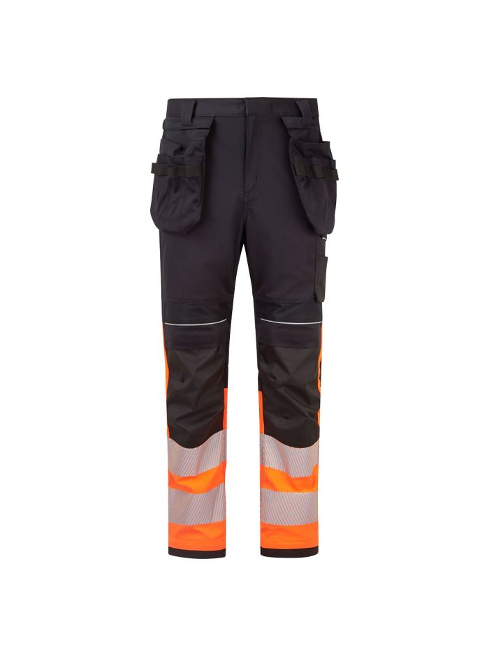 PW3 Modaflame Work HVO FR Bundhose mit Holstertaschen Klasse 1, 28, R, Orange/Schwarz