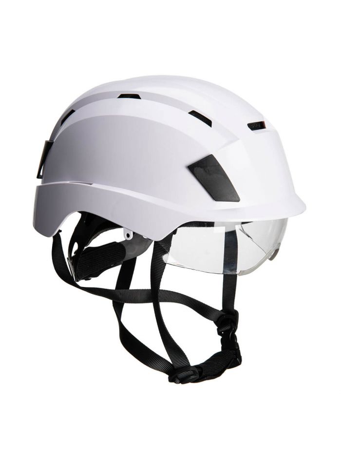 Helm mit integriertem Visier, , R, Weiss