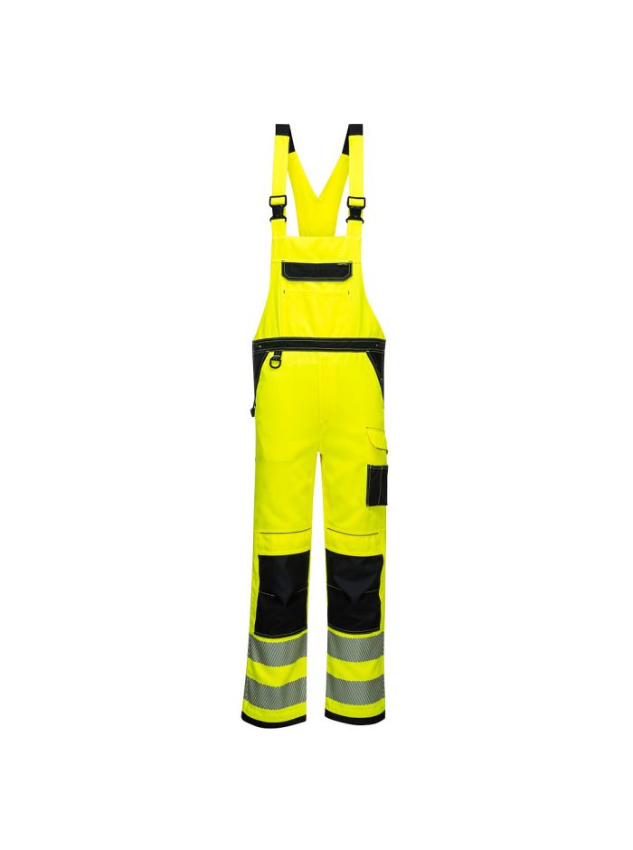 PW3 Warnschutz-Latzhose, L, R, Gelb/Schwarz