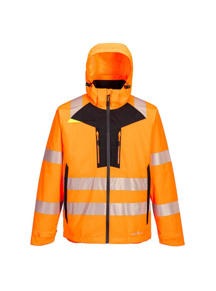 DX4 Warnschutz 4-in-1 Jacke, 4XL, R, Orange/Schwarz