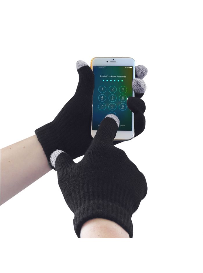 Touchscreen Strick-Handschuh, L/XL, R, Schwarz