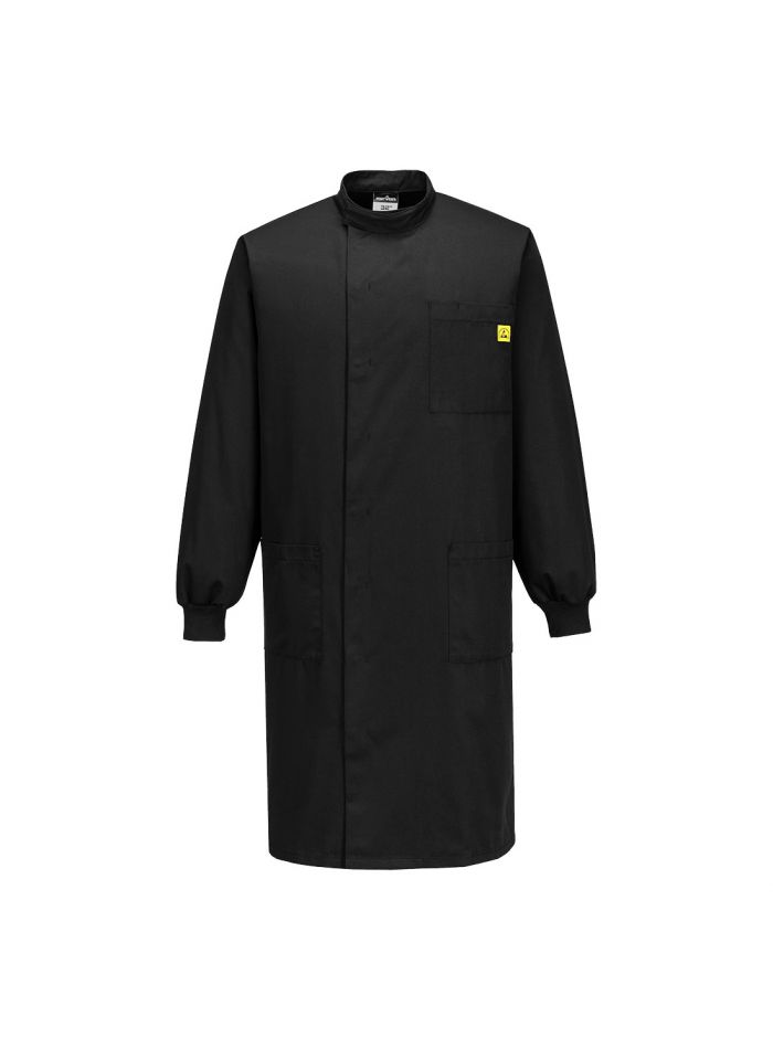 Antistatik ESD Kittel, L, R, Schwarz