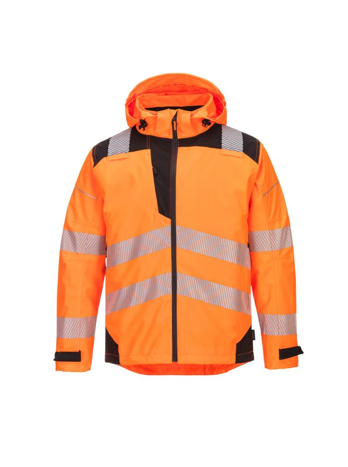 PW3 Atmungsaktive Regenjacke Extreme, L, R, Orange/Schwarz