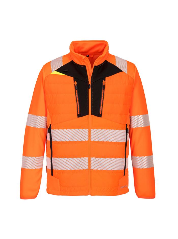 DX4 Warnschutz Hybrid Steppjacke, 4XL, R, Orange/Schwarz