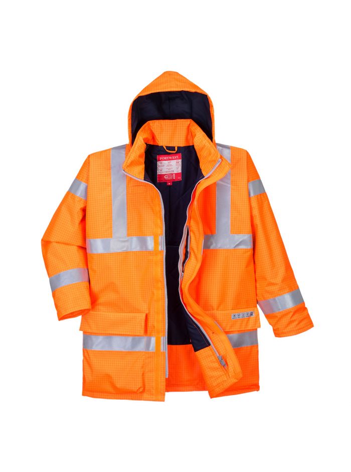 Bizflame Rain Warnschutz Multinorm Jacke antistatisch, 4XL, R, Orange