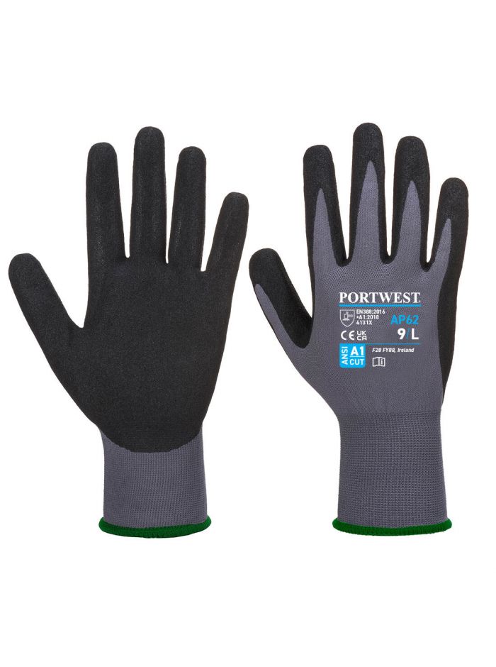 Dermiflex Aqua Handschuh, L, R, Grau/Schwarz