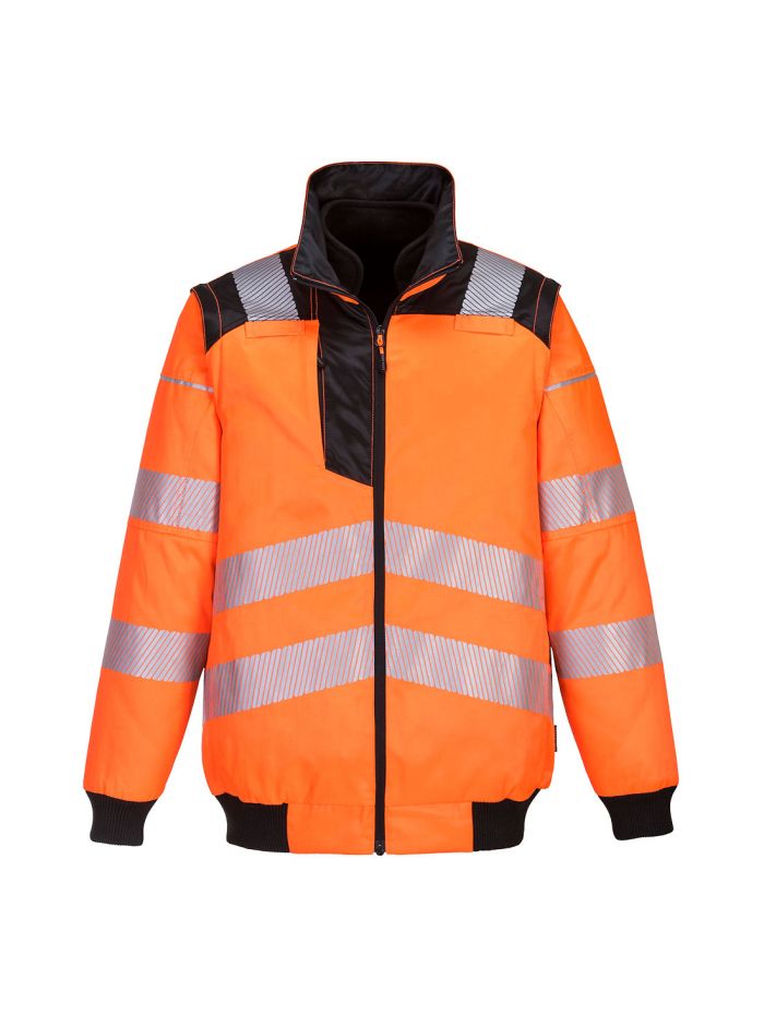 PW3 Warnschutz 3-in-1 Pilotjacke , L, R, Orange/Schwarz