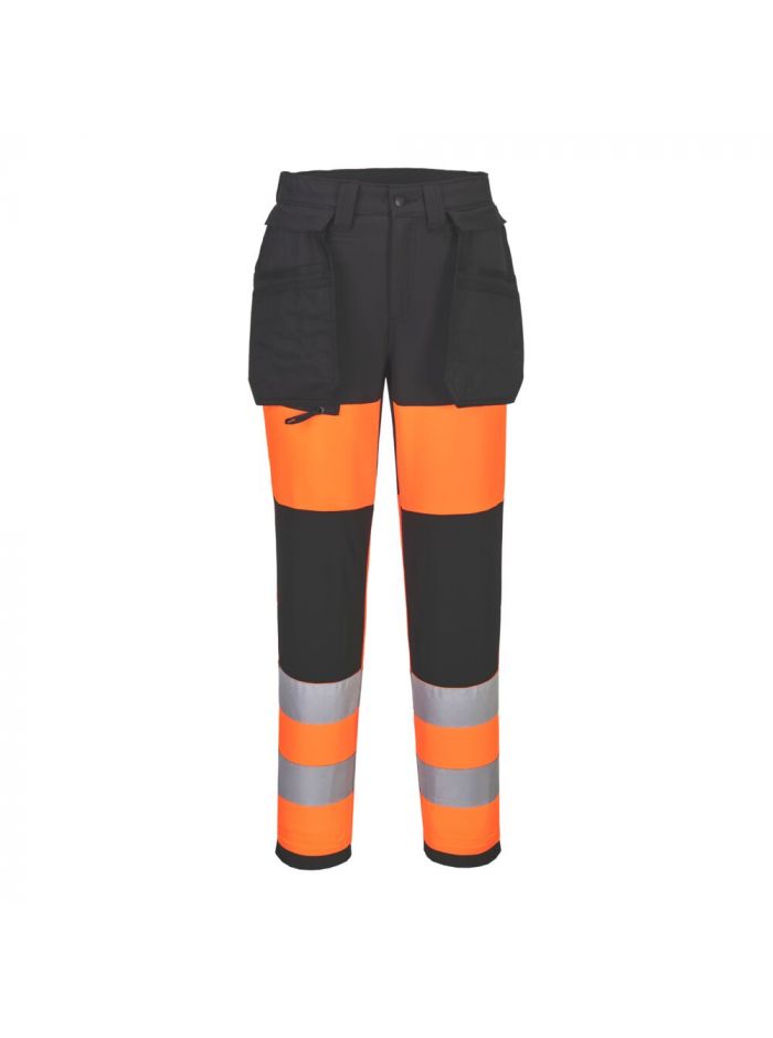 WX2 Eco Hi-Vis Damen Stretch Bundhose Klasse 1, 24, R, Orange/Schwarz