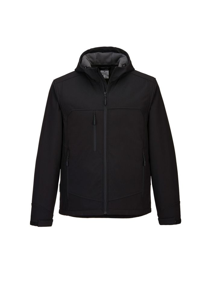 KX3 Softshelljacke mit Kapuze (3L), M, R, Schwarz