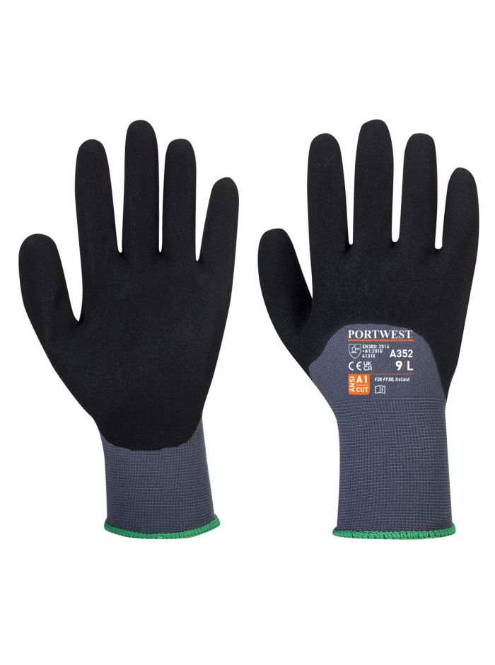 Dermiflex Ultra Handschuh, L, R, Grau/Schwarz