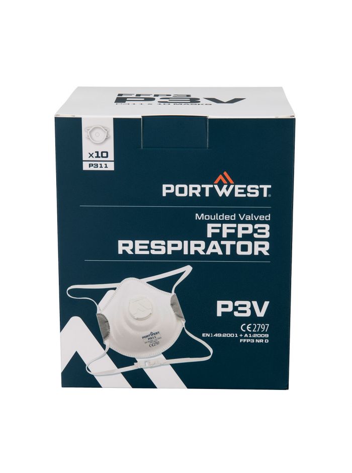 Geformte FFP3-Atemschutzmaske mit Ventil (Pk10), , R, Weiss