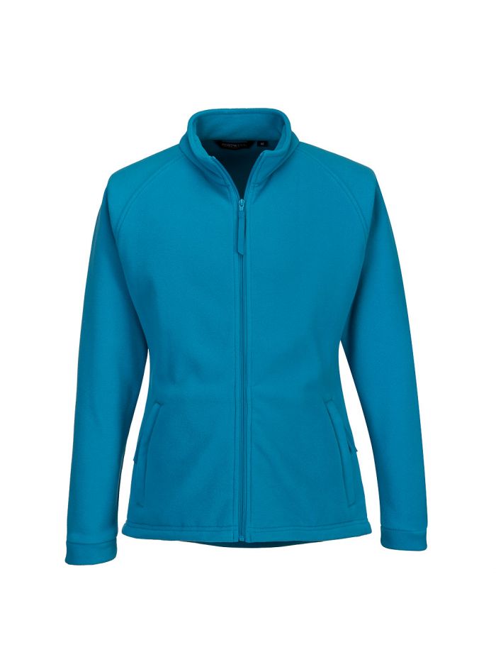 Damen Aran Fleecejacke, L, R, Aqua