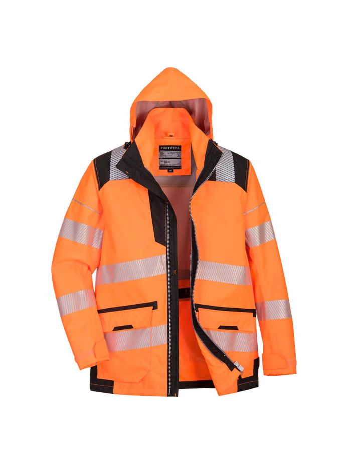 PW3 Warnschutz Atmungsaktive 5-in-1 Jacke, 4XL, R, Orange/Schwarz