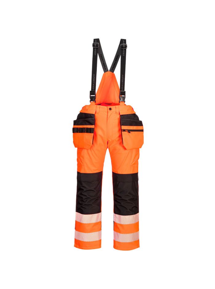 PW3 Warnschutz Regenhose, L, R, Orange/Schwarz