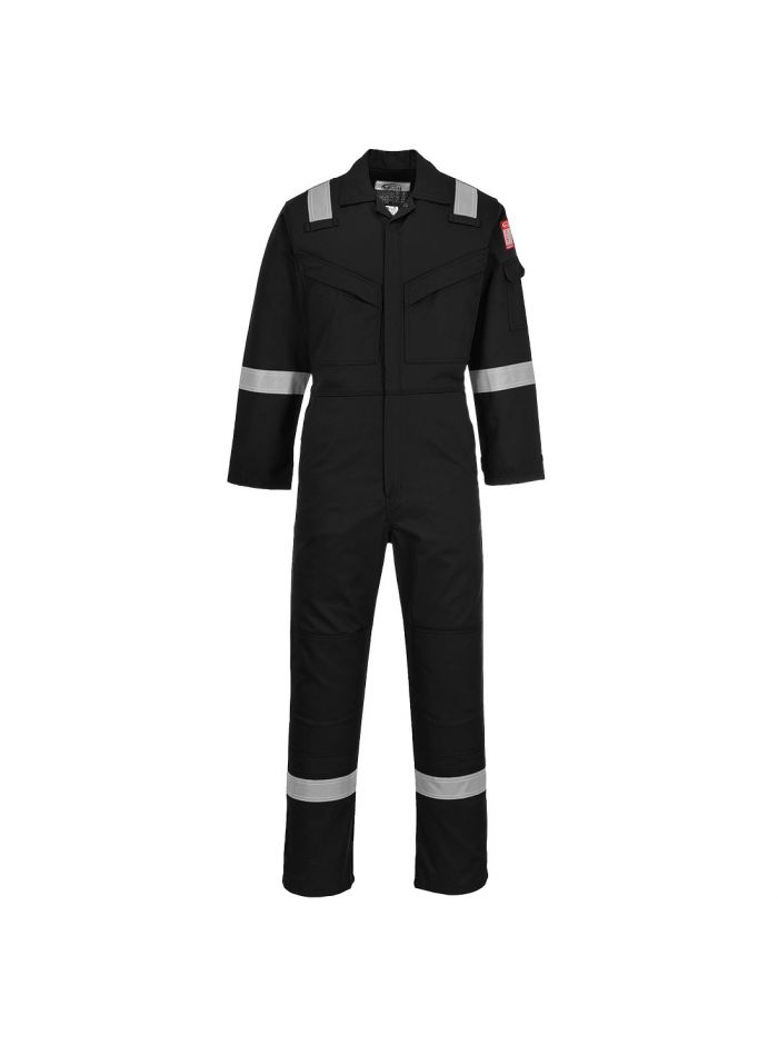 Flammhemmender, antistatischer Overall 350 g, L, R, Schwarz