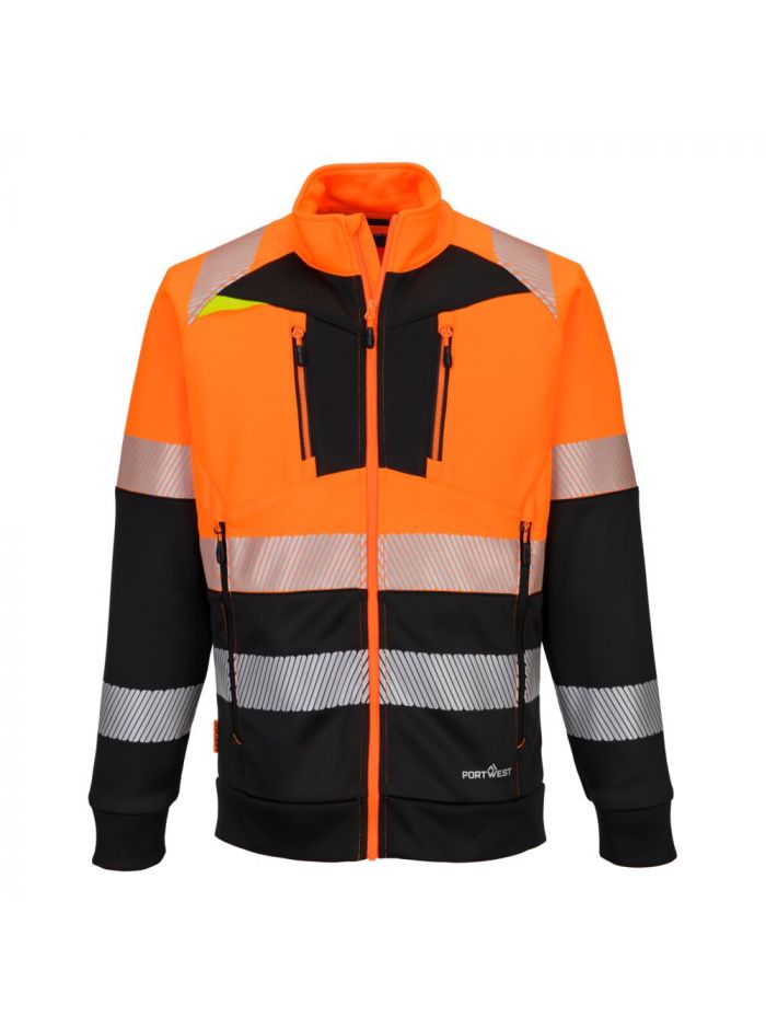 DX4 Hi-Vis Sweatjacke mit Kragen Klasse 1 , 4XL, R, Orange/Schwarz
