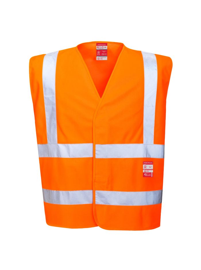 Warnschutz-Weste - flammhemmend , 4X/5X, R, Orange