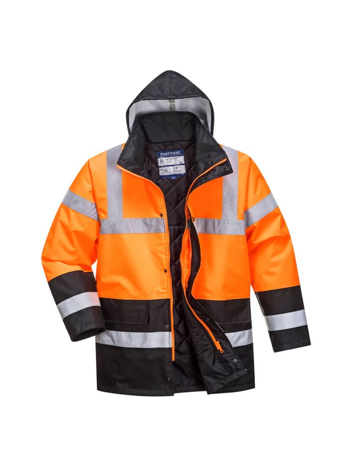 Warnschutz Kontrast Winter Verkehrsjacke , L, R, Orange/Schwarz