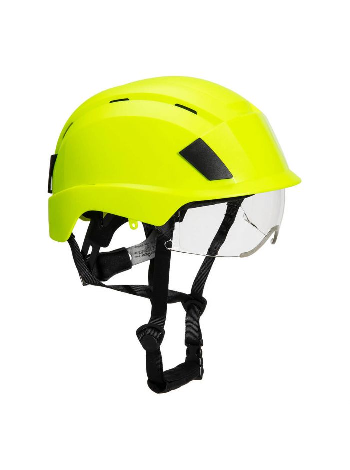 Helm mit integriertem Visier, , R, Gelb