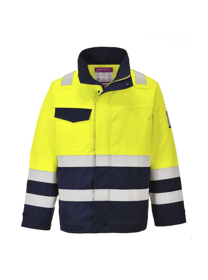 MODAFLAME Warnschutz Jacke, L, R, Gelb/Marine