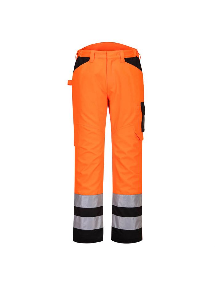 PW2 Warnschutz Service-Bundhose, 28, R, Orange/Schwarz