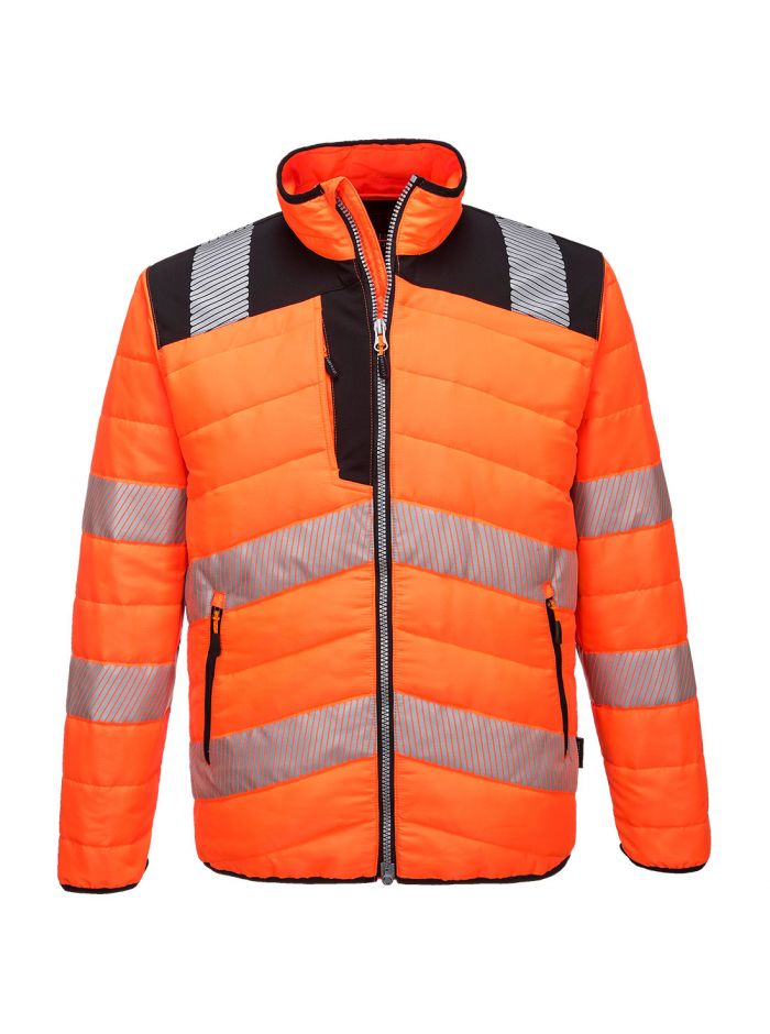 PW3 Warnschutz-Steppjacke, 4XL, R, Orange/Schwarz