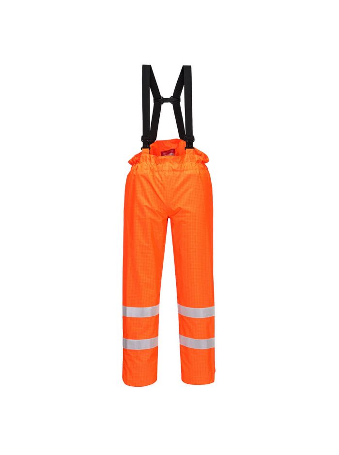 Bizflame Rain ungefütterte Warnschutz Multinorm Hose antistatisch, L, R, Orange