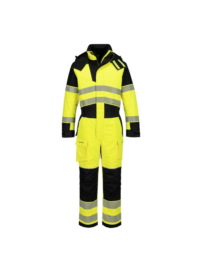 PW3 FR Modaflame Rain+ Hi-Vis Winter Holster Trousers, L, R, Gelb/Schwarz