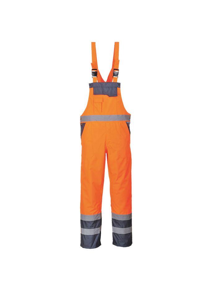 Warnschutz Kontrast Regenlatzhose  atmungsaktiv, 4XL, R, Orange/Marine