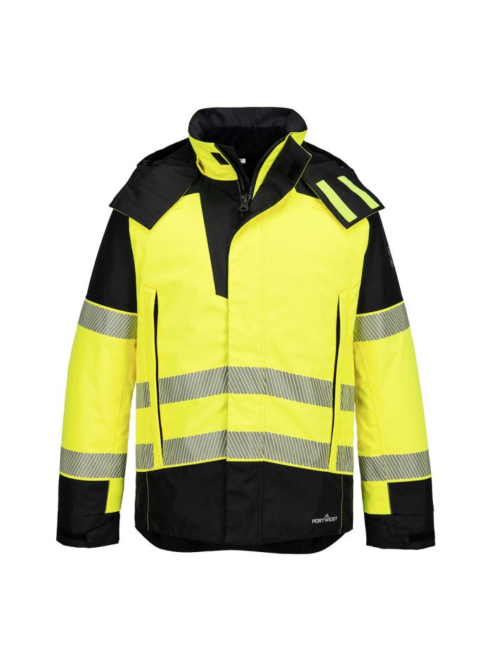 PW3 FR Modaflame Rain+ Hi-Vis Winter Holster Trousers, L, R, Gelb/Schwarz