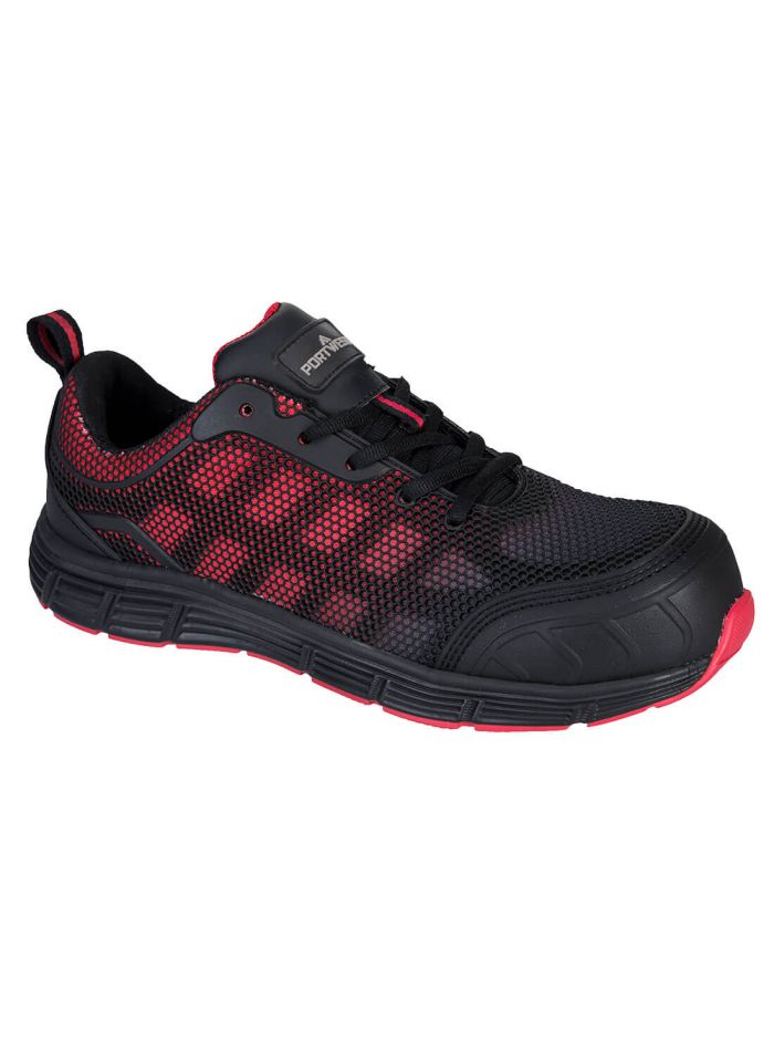 Portwest Compositelite Ogwen Low Cut Trainer S1P, 36, , Schwarz/rot