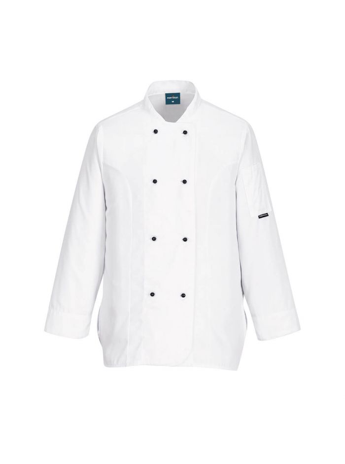 Rachel Damenkoch Jacke langarm, L, R, Weiss