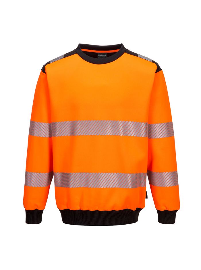 PW3 Warnschutz Sweatshirt, 4XL, R, Orange/Schwarz