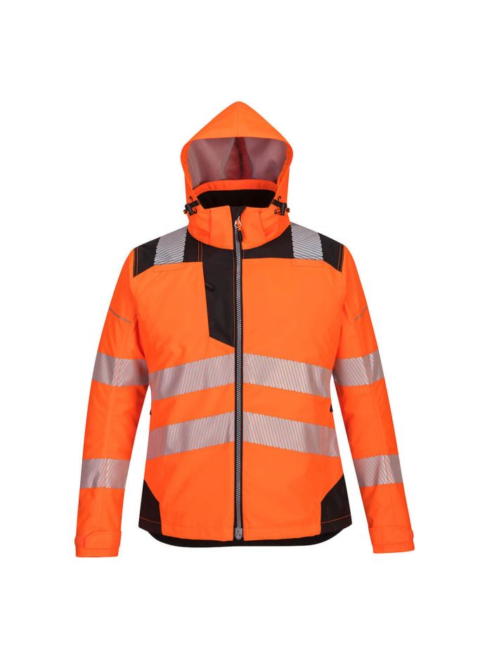 PW3 Winterjacke für Damen, L, R, Orange/Schwarz