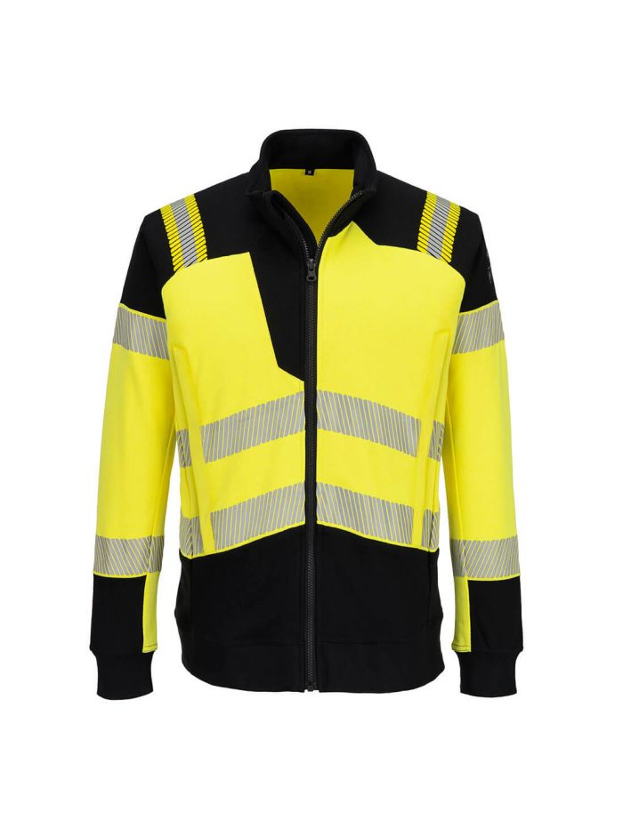 PW3 Modaflame Knit Hi-Vis FR Sweatshirtjacke, L, R, Gelb/Schwarz