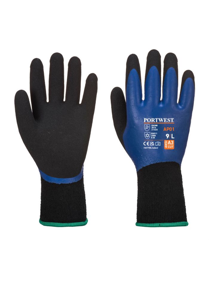 Thermo Pro Handschuh, L, R, Blau/Schwarz