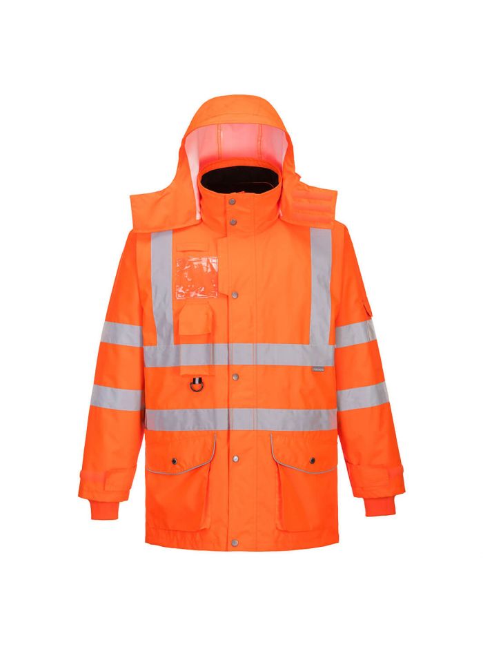 Warnschutz 7-in-1 Verkehrsjacke atmungsaktiv , 4XL, R, Orange