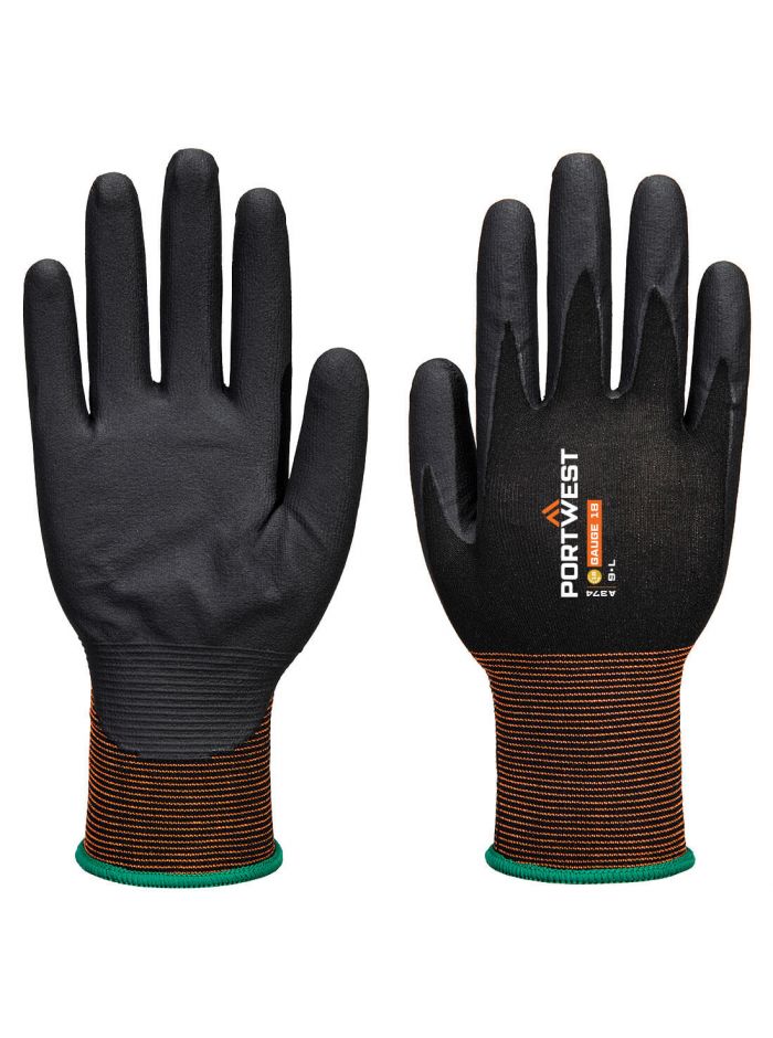 GP Grip 18 Nitril-Mikroschaum-Handschuh, L, R, Schwarz