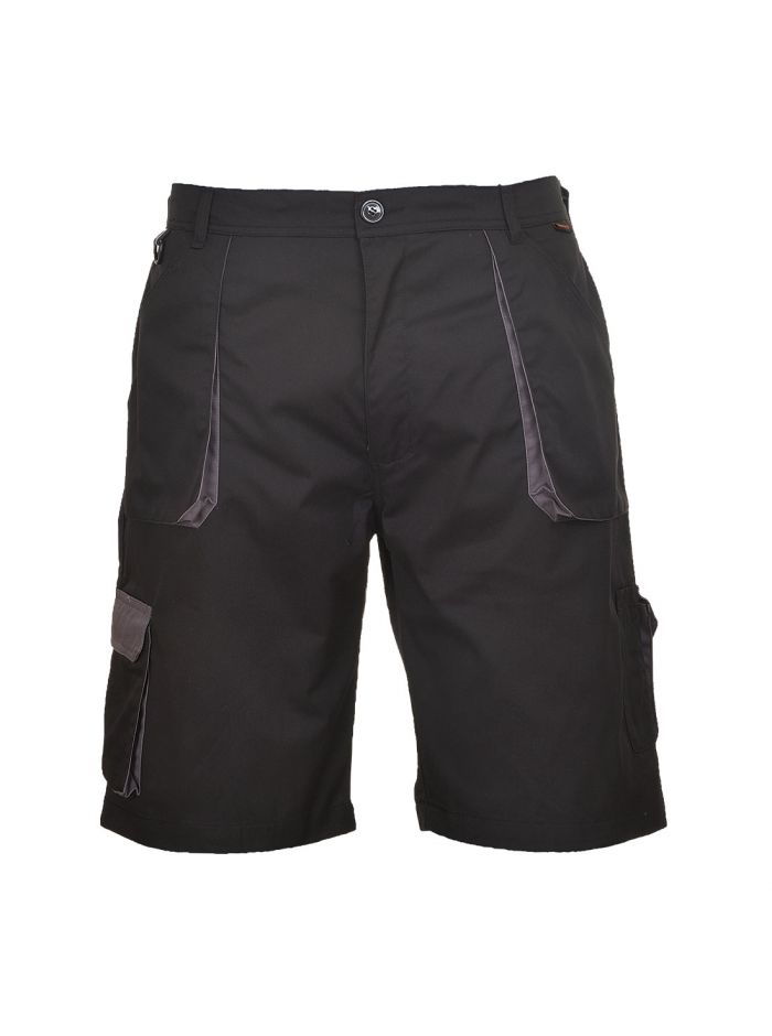 Portwest Texo Kontrast-Shorts, L, R, Schwarz