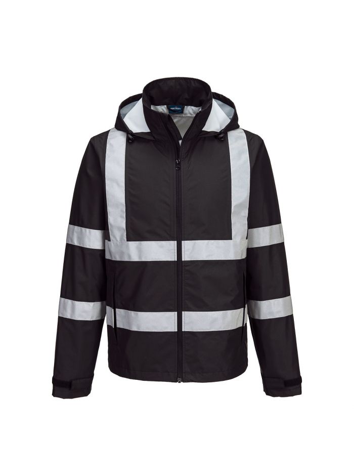 Iona leichte und packbare Jacke, 4XL, R, Schwarz