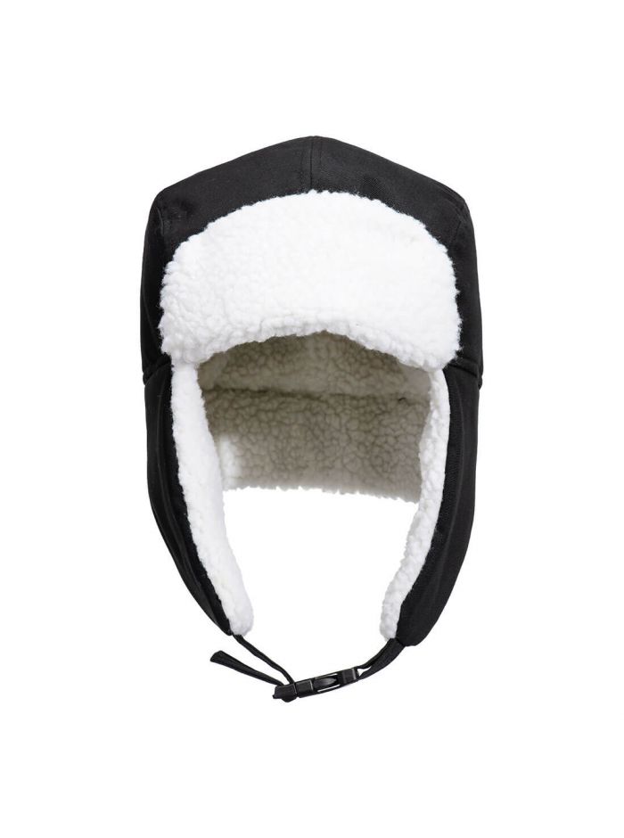 Sherpa gefütterte Trappermütze, , R, Schwarz