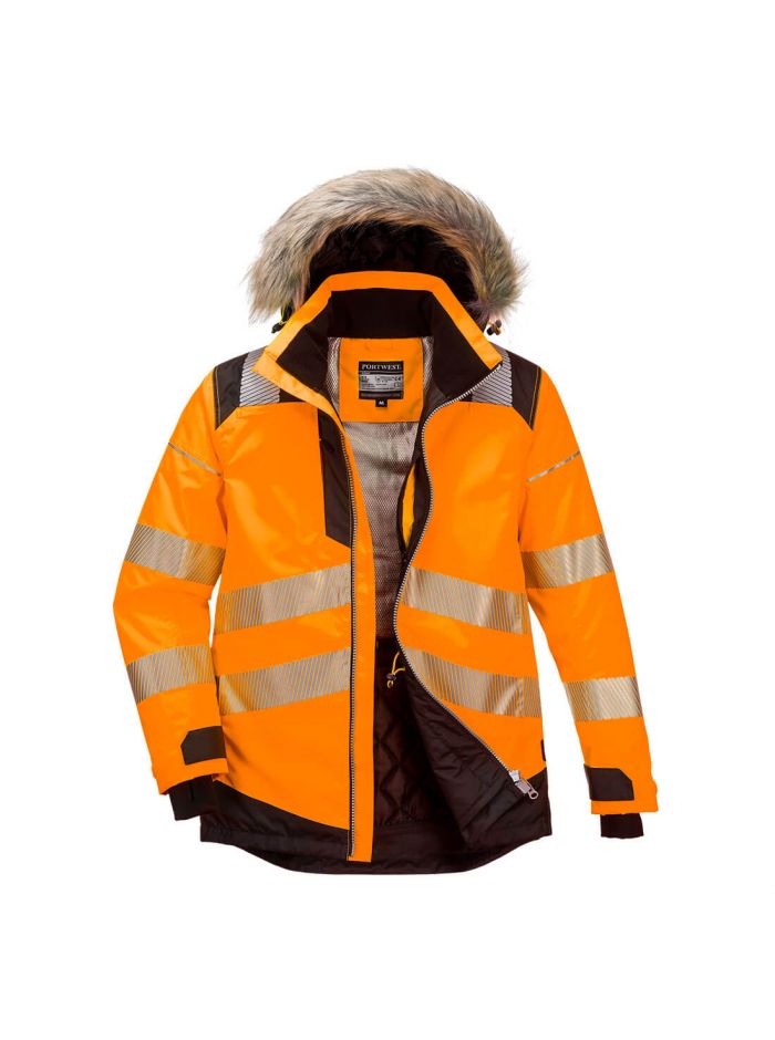 PW3 Warnschutz Winterparka, 4XL, R, Orange/Schwarz