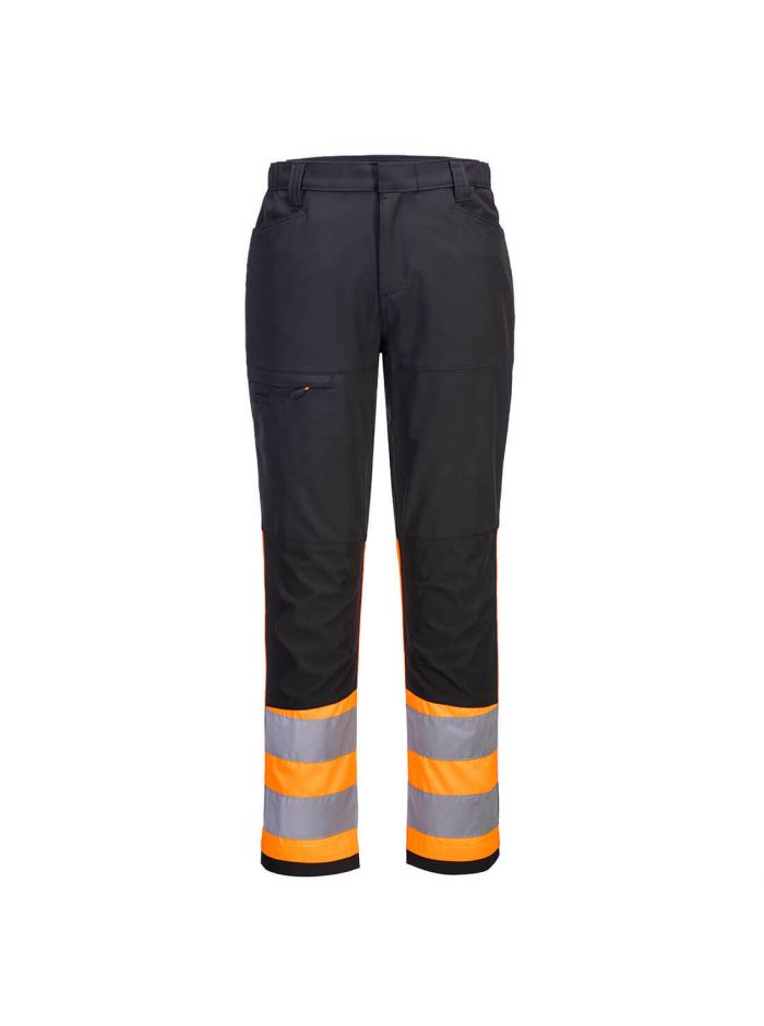 WX2 - Leichte Warnschutz Service Bundhose Klasse 1, 28, R, Orange/Schwarz