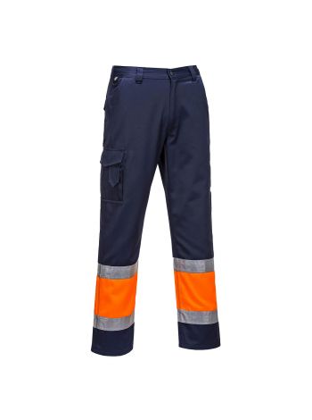 Warnschutz Kontrast Service Bundhose Klasse 1, L, R, Orange/Marine