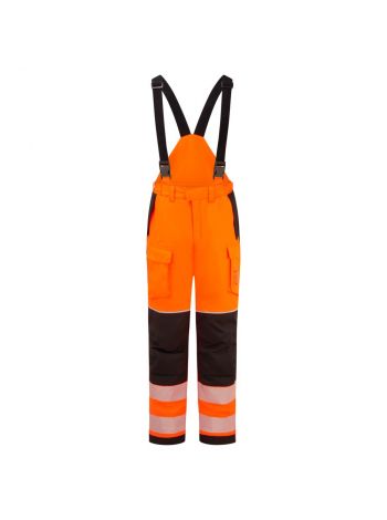 PW3 FR Modaflame Rain+ Hi-Vis Winter Holster Trousers, L, R, Orange/Schwarz